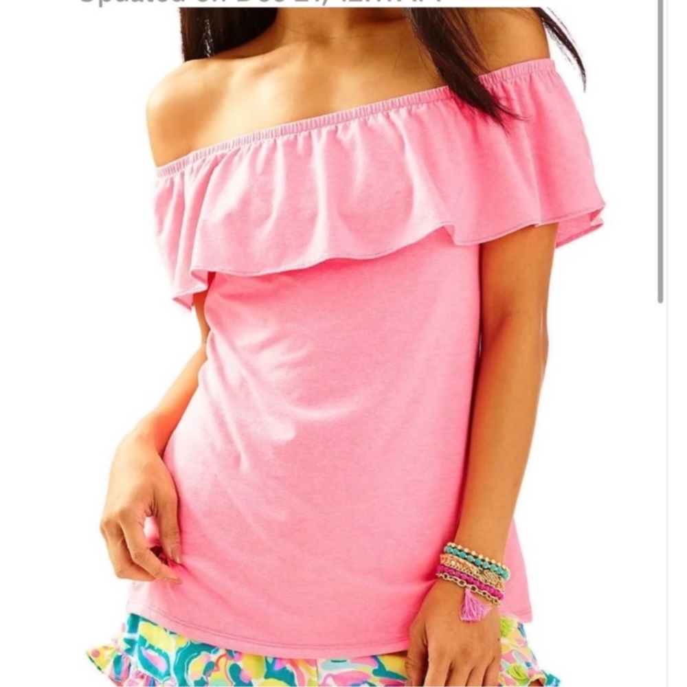 LILY PULITZER La Fortuna Off-Shoulder Top